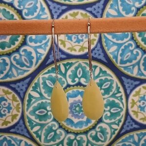 Mine Finds By Jay King .925 Sterling Silver Earrings With Yellow Teardrop Stone